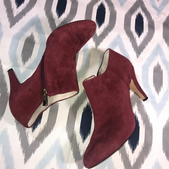 Vince Camuto Shoes - Vince Camuto Red Suede Vive Booties